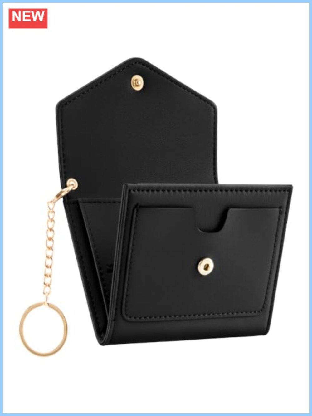 Small RFID Blocking Wallet Women Trifold Credit Card Holder with Keychain